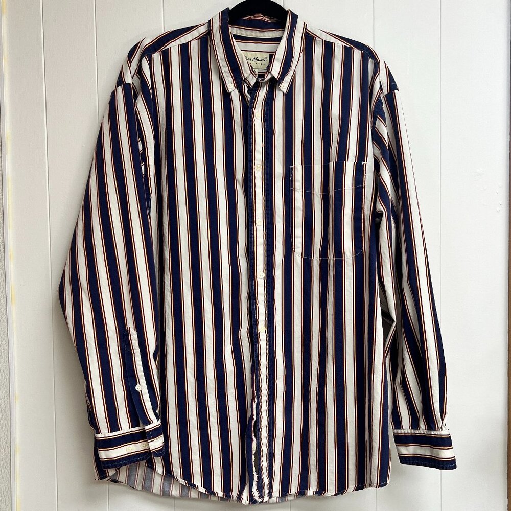 Eddie Bauer Regular Men's Long Sleeve Button Down Striped Size Medium